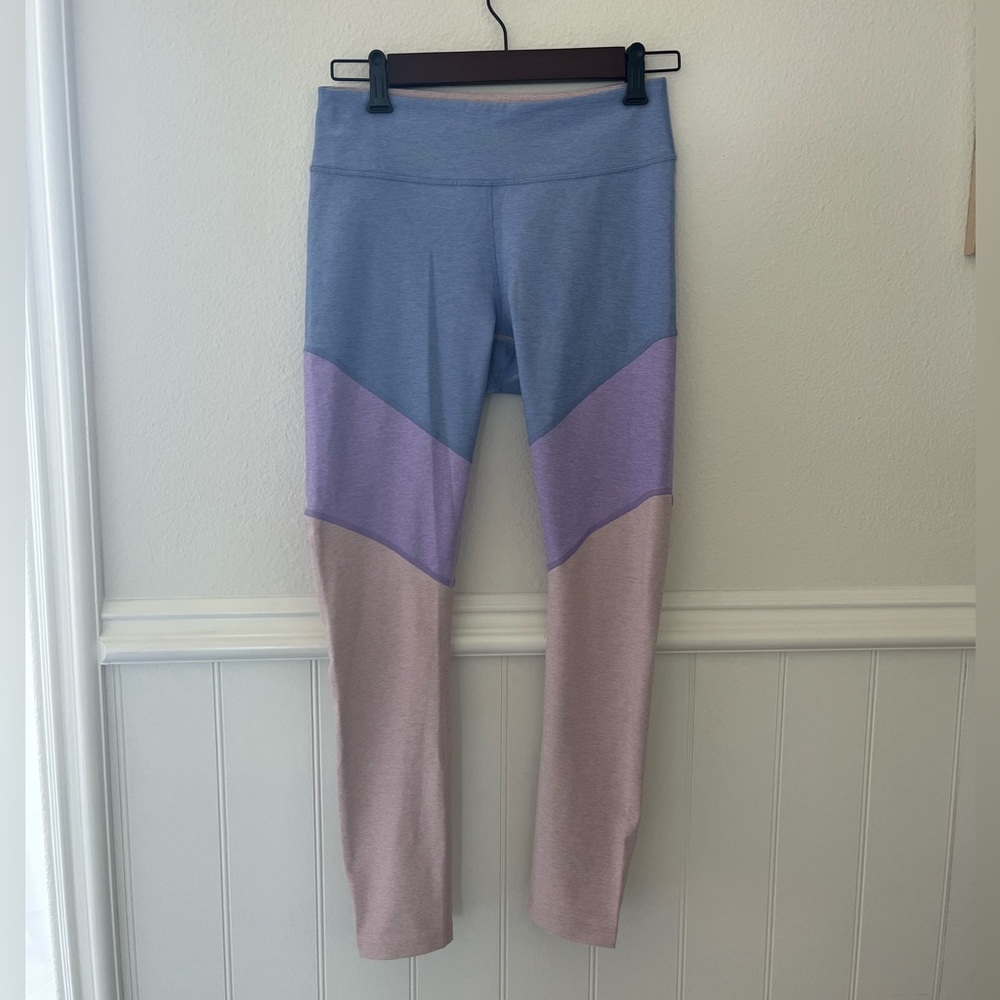 Tricolor Blue Pink and Purple Outdoor Voices Leggings